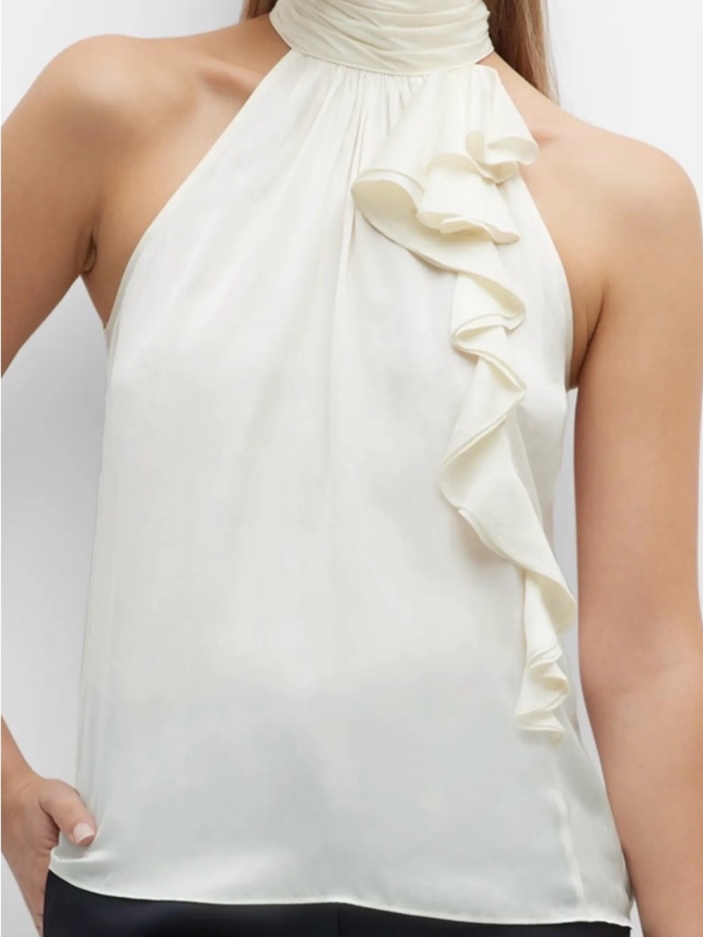 Ramy Brook $295 NWT Rella Ruffled Halter Tank Top